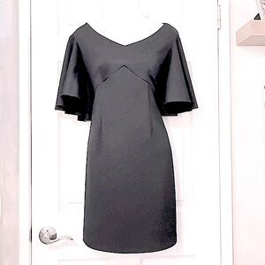 Trina Turk Scoop V Neck LBD Cocktail Black Mini Dress New With Tag Sz 4